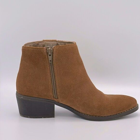 Leather Booties Size 7.5 Boho Brown Suede Fringe - Picture 3 of 11